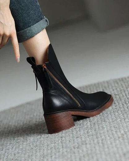 Nicaise Block Heel Ankle Boots for Workdays