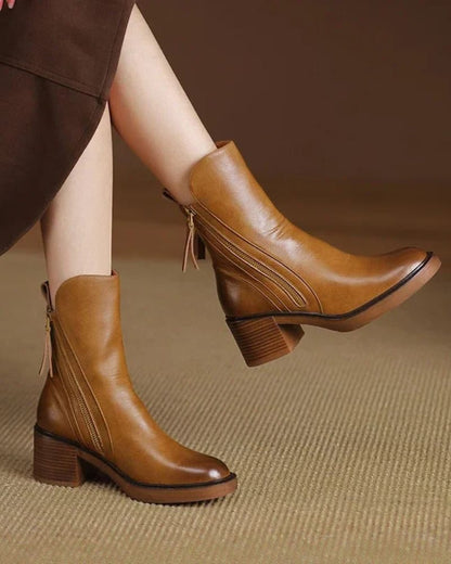 Nicaise Block Heel Ankle Boots for Workdays