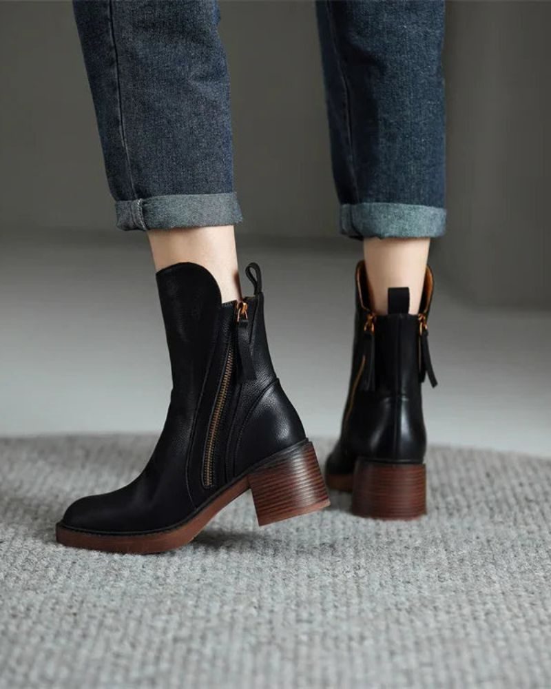 Nicaise Block Heel Ankle Boots for Workdays