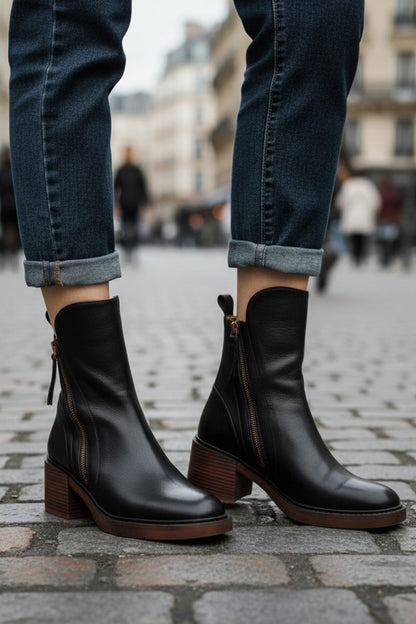 Nicaise Block Heel Ankle Boots for Workdays