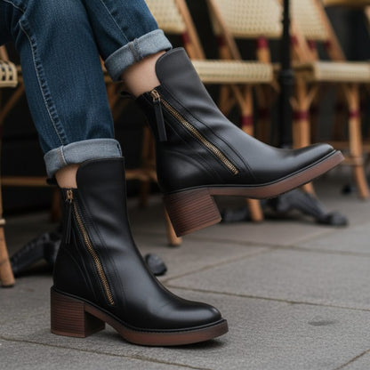 Nicaise Block Heel Ankle Boots for Workdays