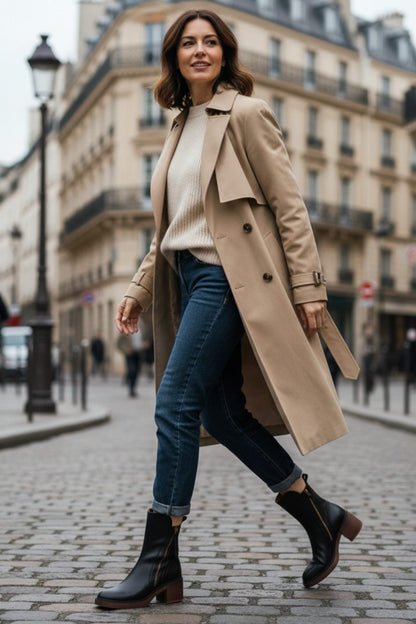 Nicaise Block Heel Ankle Boots for Workdays