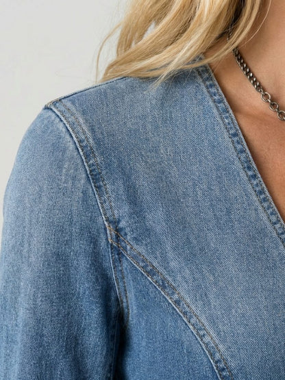 Ragenilde Denim Maxi Dress with Button-Front