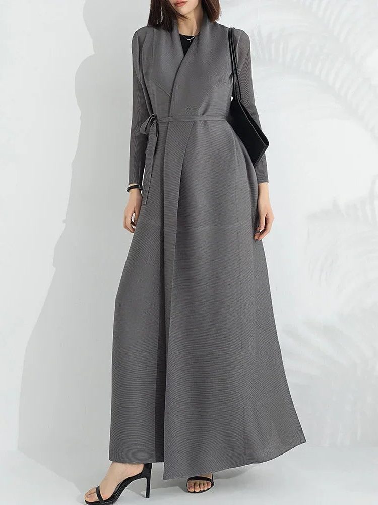 Mahalt A-Line Wrap Maxi Dress with Belt