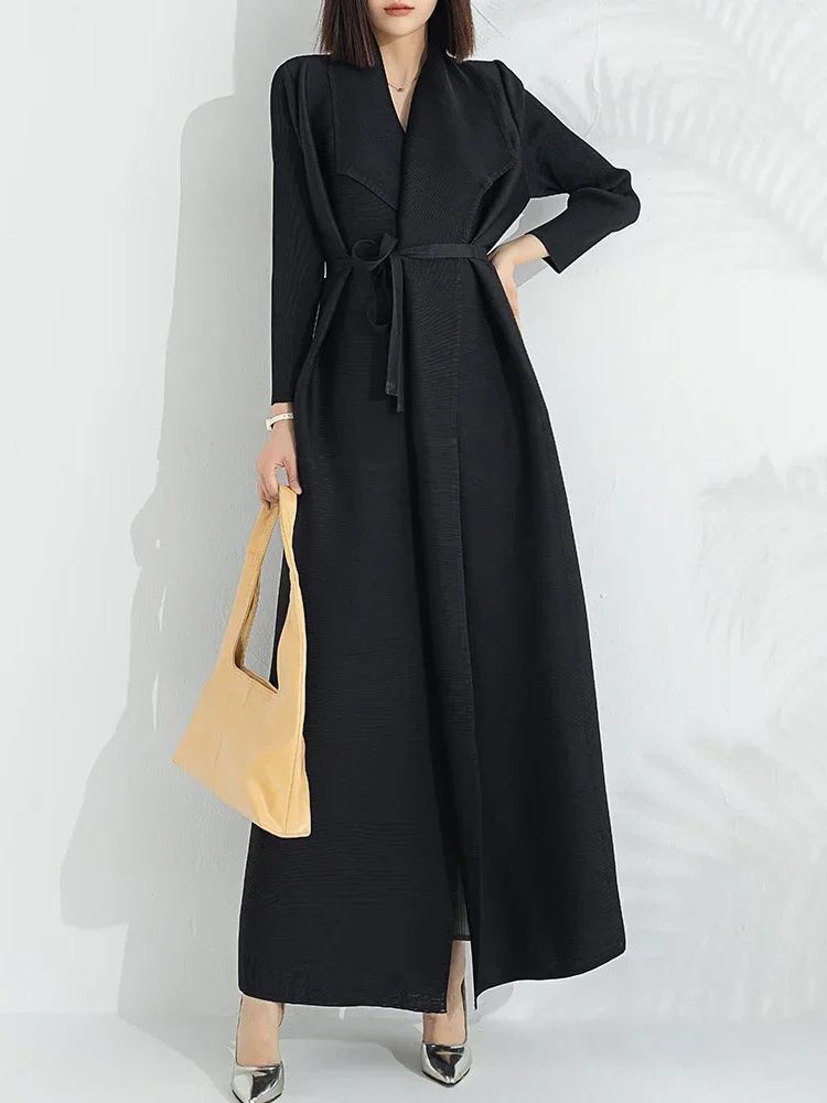 Mahalt A-Line Wrap Maxi Dress with Belt