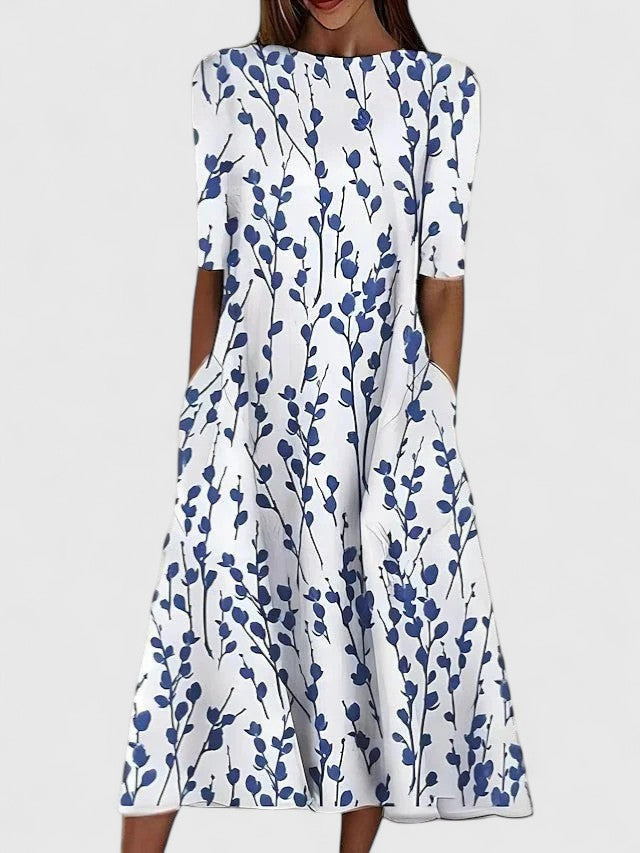 Swanhilde Floral A-Line Midi Dress