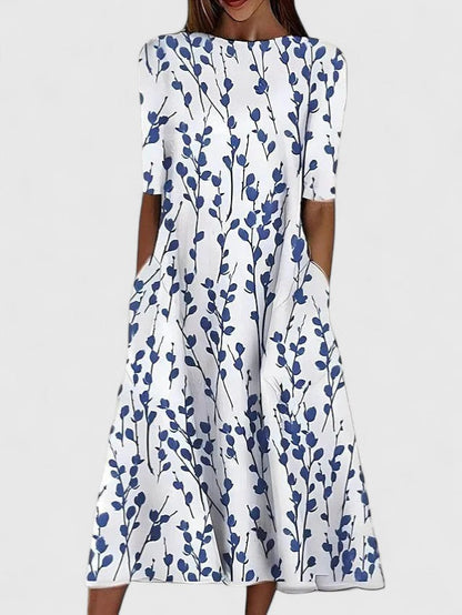 Swanhilde Floral A-Line Midi Dress