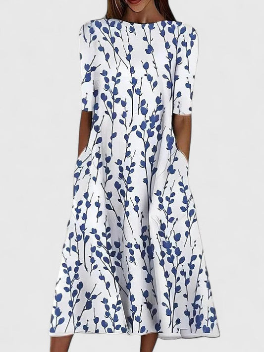 Swanhilde Floral A-Line Midi Dress