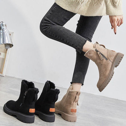 Ermentrude Fleece-Lined Suede Slip-On Ankle Boots