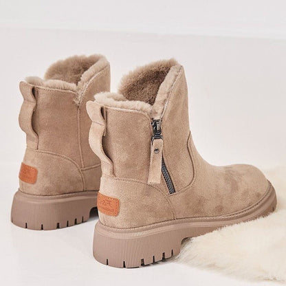 Ermentrude Fleece-Lined Suede Slip-On Ankle Boots