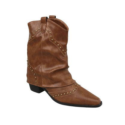 Odilia Studded Western Ankle Boots for Concerts