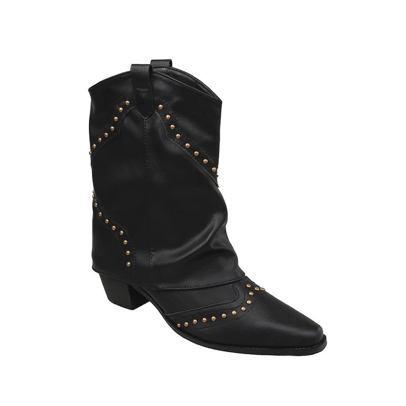 Odilia Studded Western Ankle Boots for Concerts