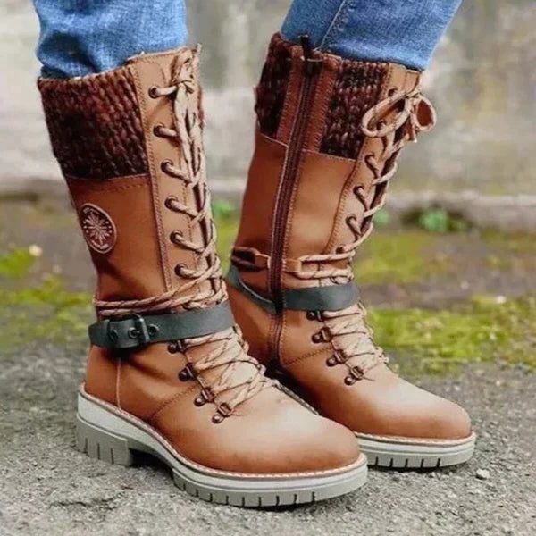 Richilde Platform Winter Boots for Snow, Lace-Up