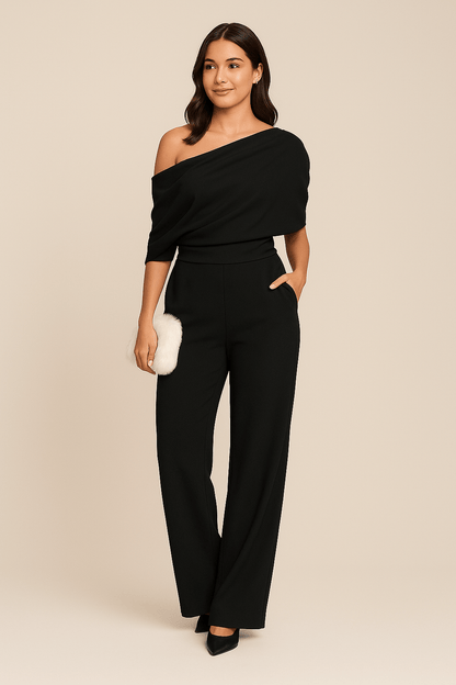 Vrouwke One-Shoulder Wide Leg Jumpsuit