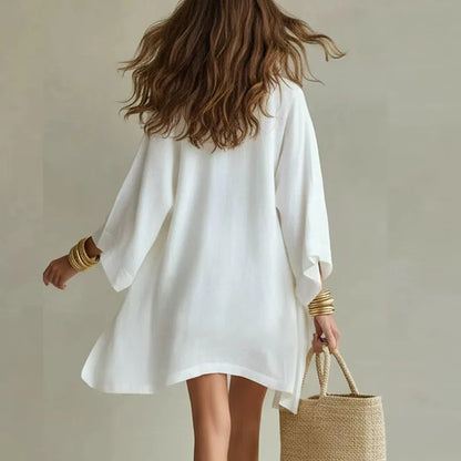 Elienor Linen Three-Piece Set with V-Neck