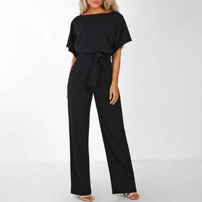 Antonia Wide Leg Jumpsuit with Tie-Front