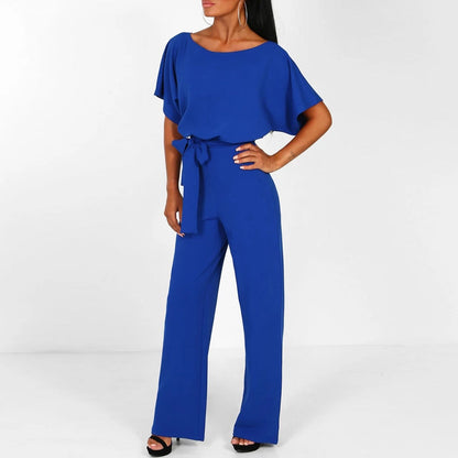 Antonia Wide Leg Jumpsuit with Tie-Front