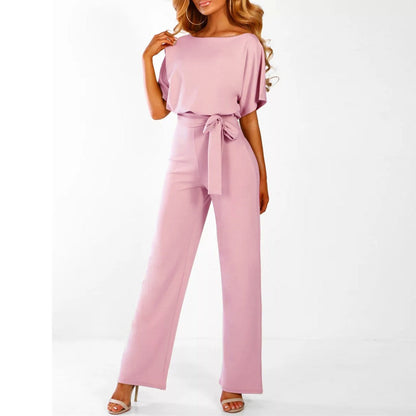 Antonia Wide Leg Jumpsuit with Tie-Front