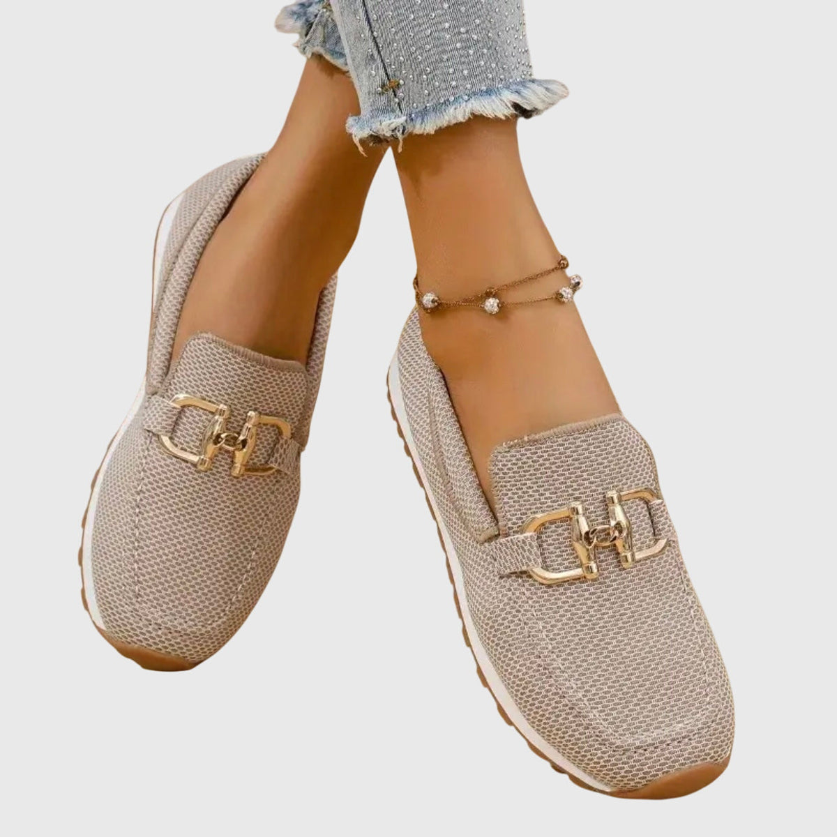 Wivine Woven Loafers with Metal Hardware