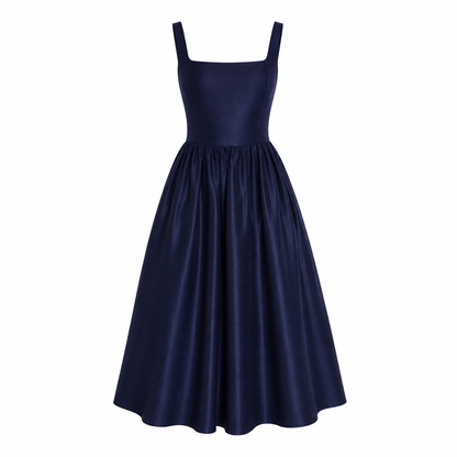 Celestine Blue Slip A-Line Midi Dress