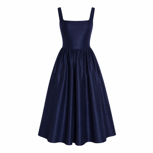 Celestine Blue Slip A-Line Midi Dress