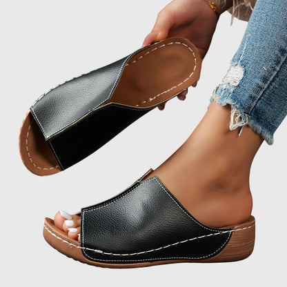 Theudelinde Open Toe Platform Slide Sandals