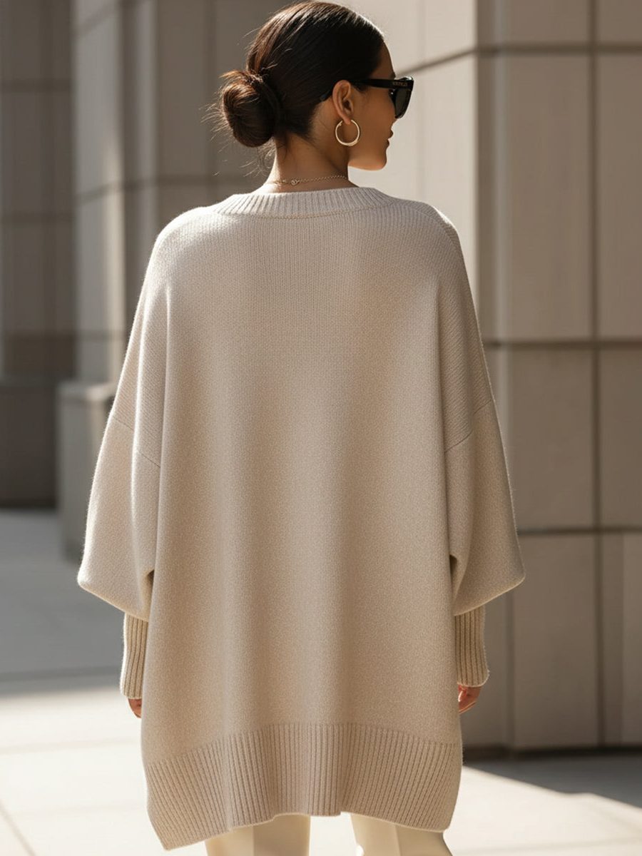 Emengarde Oversized Asymmetrical Hem Sweater