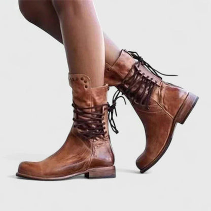 Berthilde Block Heel Lace-Up Boots for Everyday