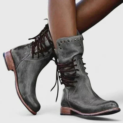 Berthilde Block Heel Lace-Up Boots for Everyday