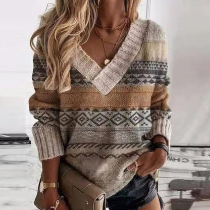Parnel Colour Block Ribbed Knit Sweater, V-Neck