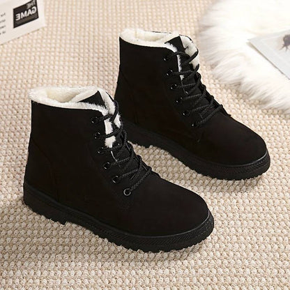 Isemberge Fur-Lined Lace-Up Ankle Boots for Winter