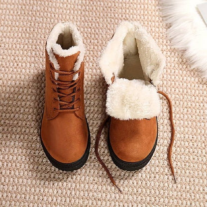 Isemberge Fur-Lined Lace-Up Ankle Boots for Winter