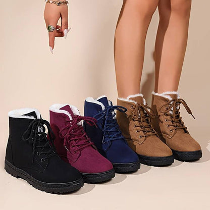 Isemberge Fur-Lined Lace-Up Ankle Boots for Winter