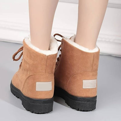 Isemberge Fur-Lined Lace-Up Ankle Boots for Winter