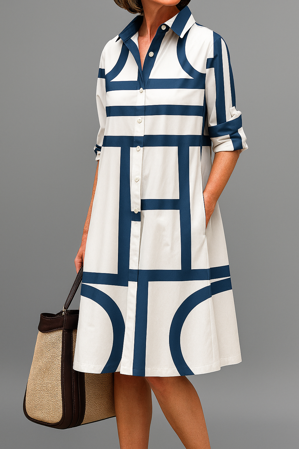 Pulcheria Button-Down Midi Shirt Dress