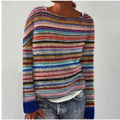 Ketevan Crew Neck Ribbed Knit Sweater