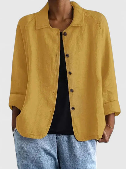 Tiffania Cotton Button-Down Shirt Jacket