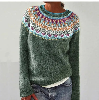 Ketevan Crew Neck Ribbed Knit Sweater