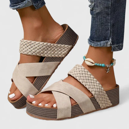 Dhuoda Woven Cross Strap Platform Sandals