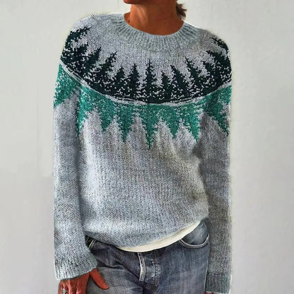 Ketevan Crew Neck Ribbed Knit Sweater