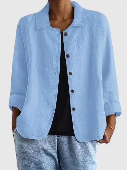 Tiffania Cotton Button-Down Shirt Jacket