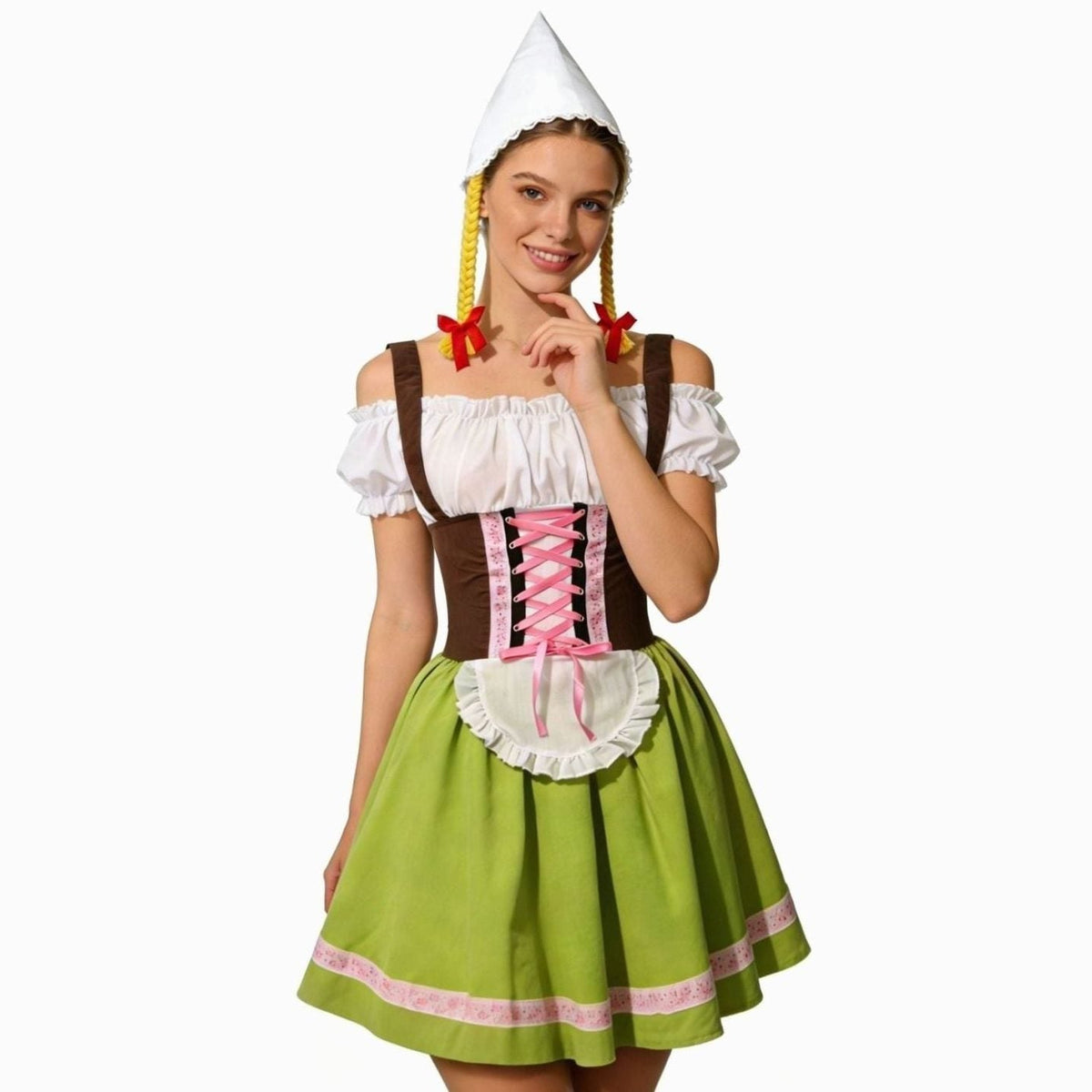 Ingeltrude A-Line Dirndl Dress with Lace-Up Corset