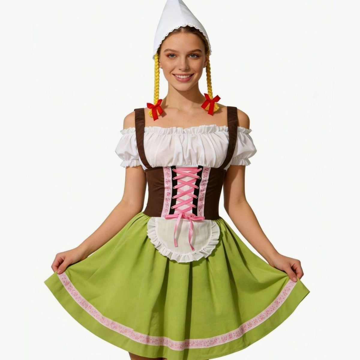 Ingeltrude A-Line Dirndl Dress with Lace-Up Corset