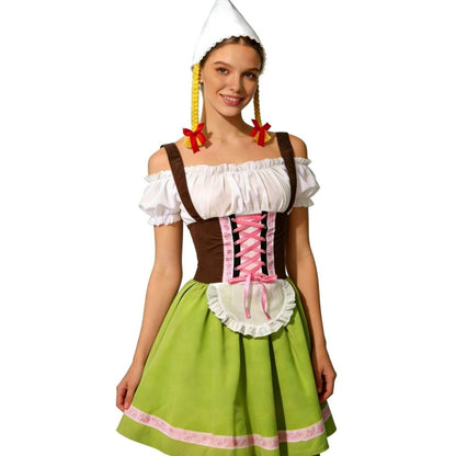Ingeltrude A-Line Dirndl Dress with Lace-Up Corset