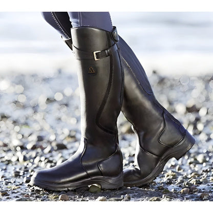 Ansgarde Knee-High Riding Boots with Buckle Strap