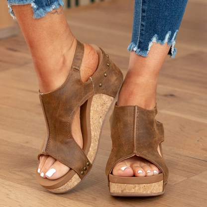 Kiyomi Platform Wedge Sandals with Open Toe