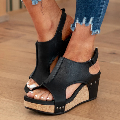 Kiyomi Platform Wedge Sandals with Open Toe