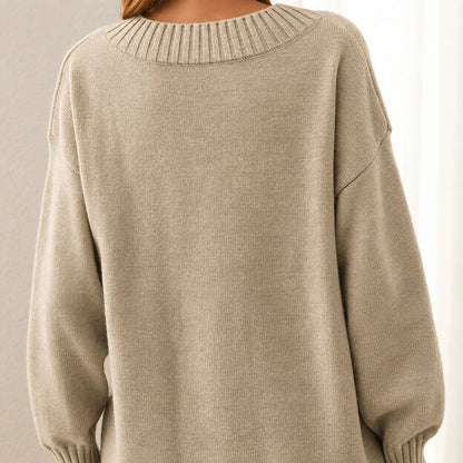 Rohesia Relaxed Fit Sweater with V-Neck