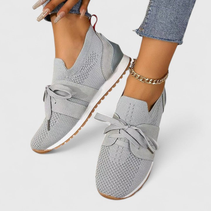 Pharailde Lace-Up Knit Sneakers
