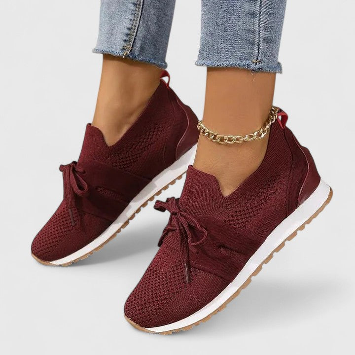Pharailde Lace-Up Knit Sneakers